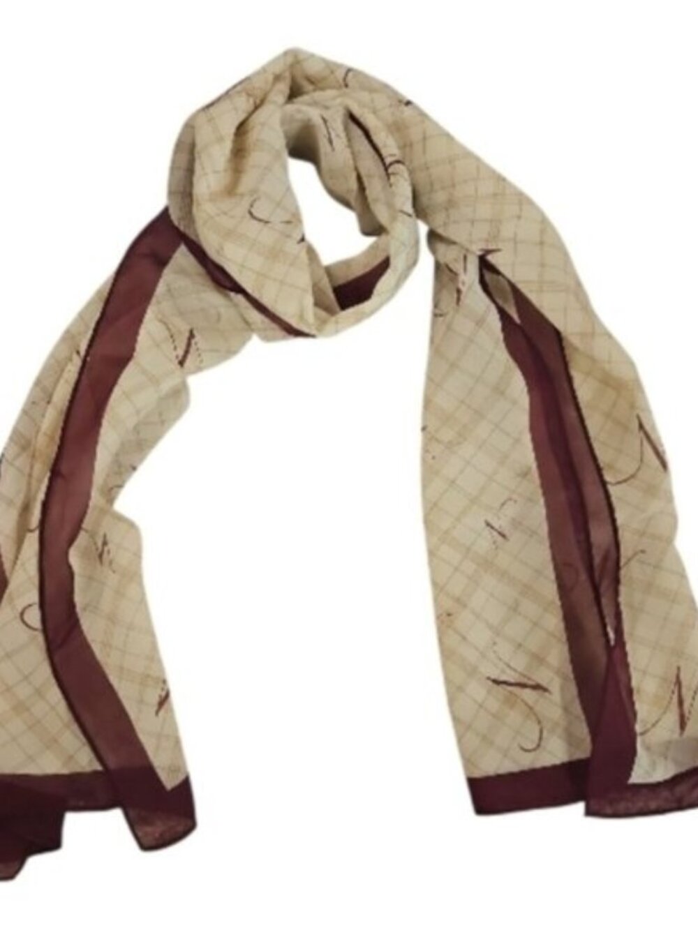 Monogram N 50"x13" Silk Scarf